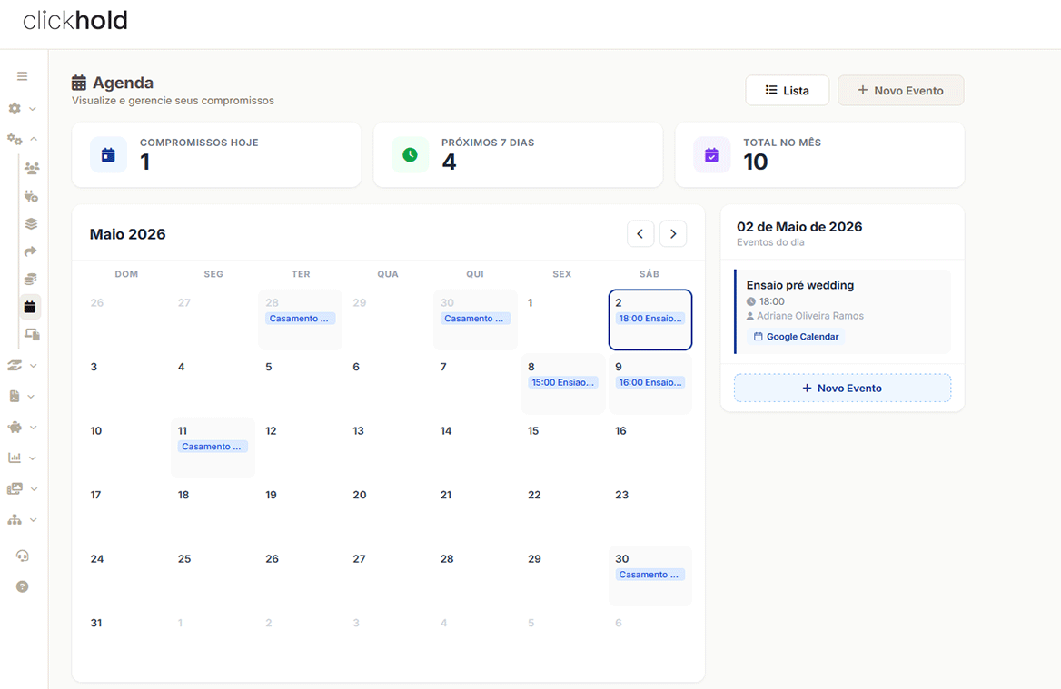 Calendário clickhold